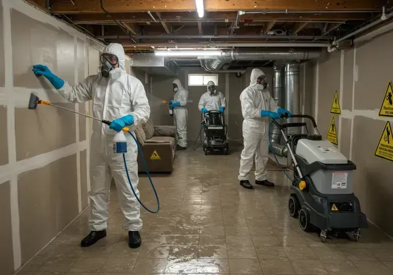 Basement Moisture Removal and Structural Drying process in College Place, WA